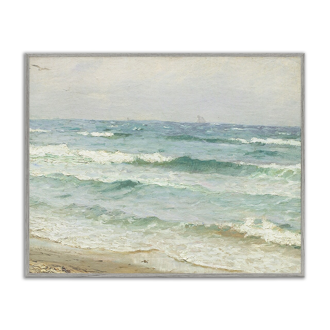 Stupell Industries Vintage Waves on The Shore Framed Giclee, design by Leah Straatsma